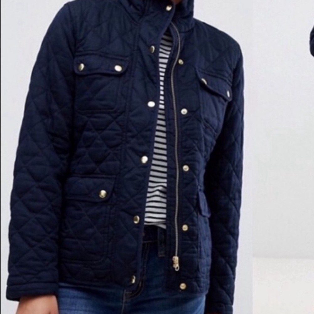 J. Crew Mercantile Navy Quilt Jacket